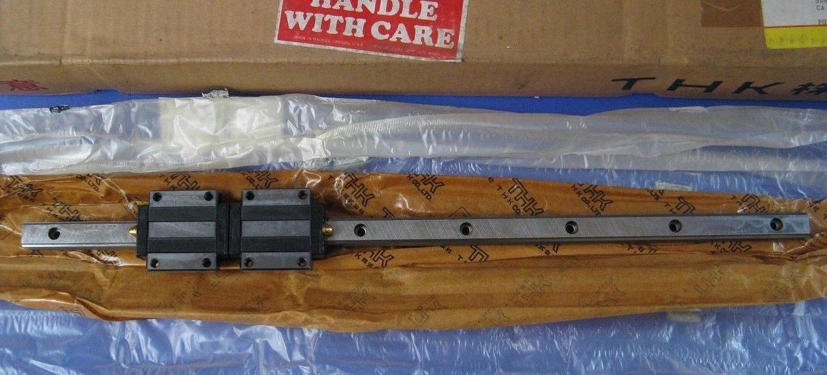 THK HSR15TA Linear Guide w/ 2 Full Ball Linear Motion Guide Blocks, Lot of 2 NEW