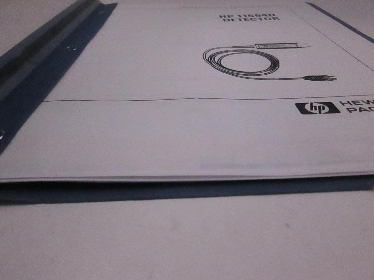 Used HP 11664D Detector Operating and Service Manual, Used