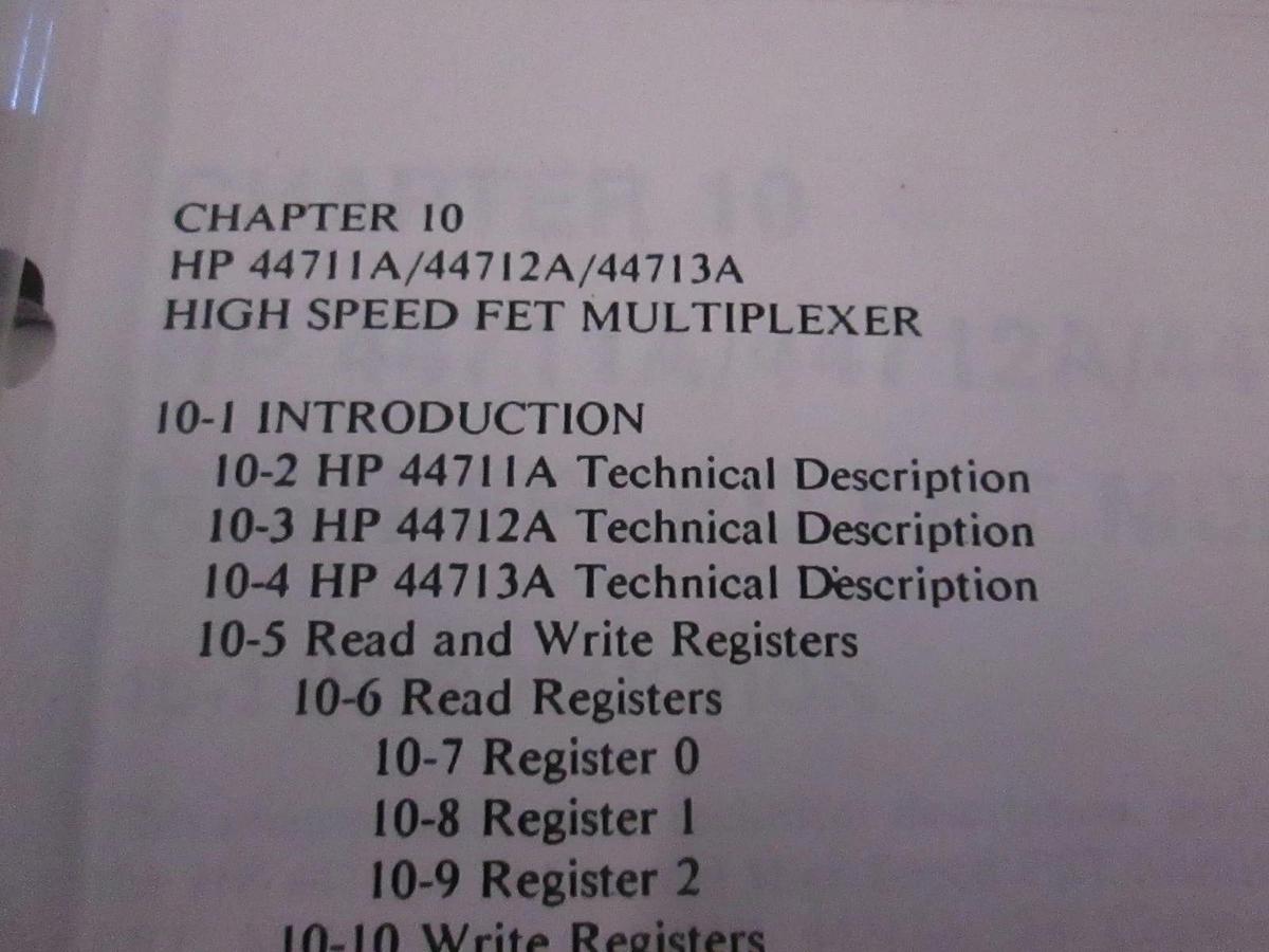 Used HP Model 44711A/44712A/44713A High Speed Fet Multiplexer Chapter 10, Used
