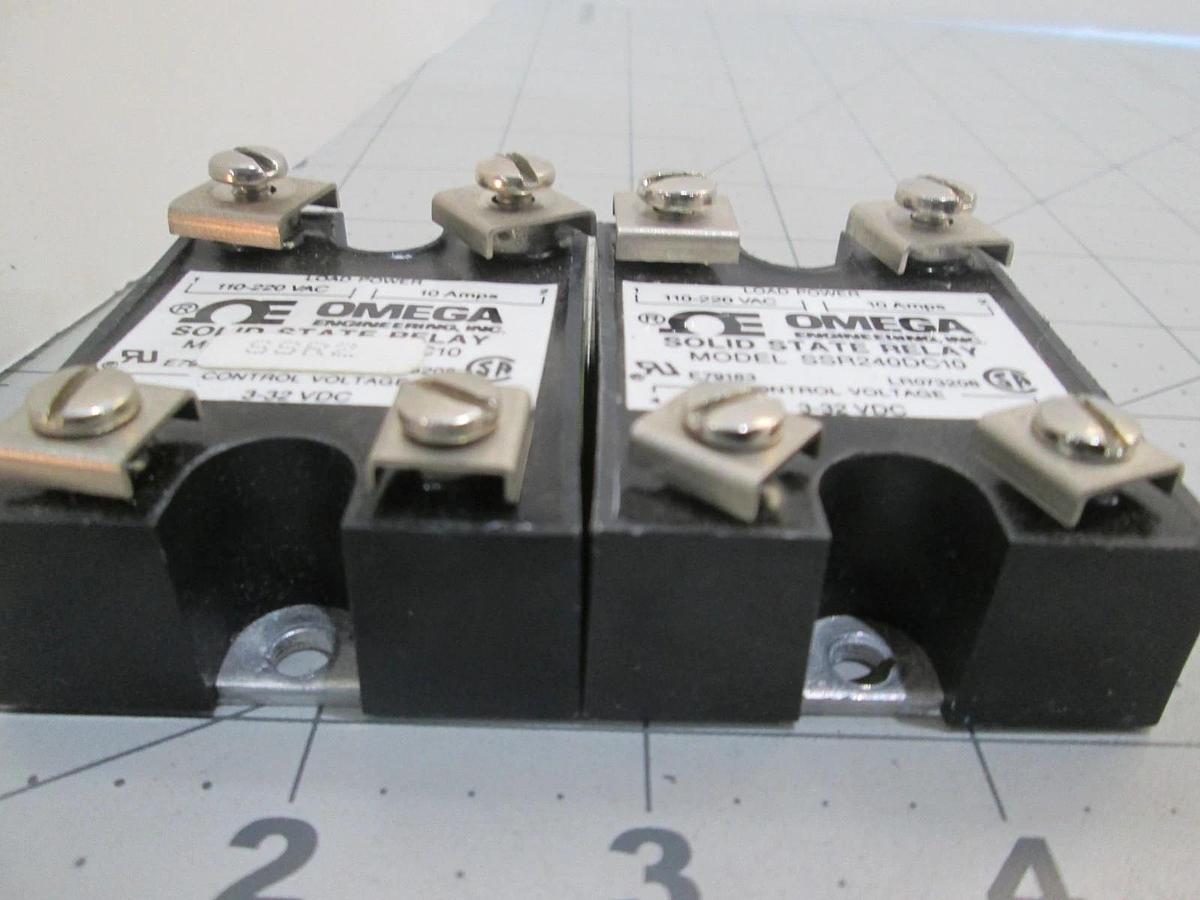 Used Omega, Model SSR240DC10, Solid State Relay, Used, Lot of 2