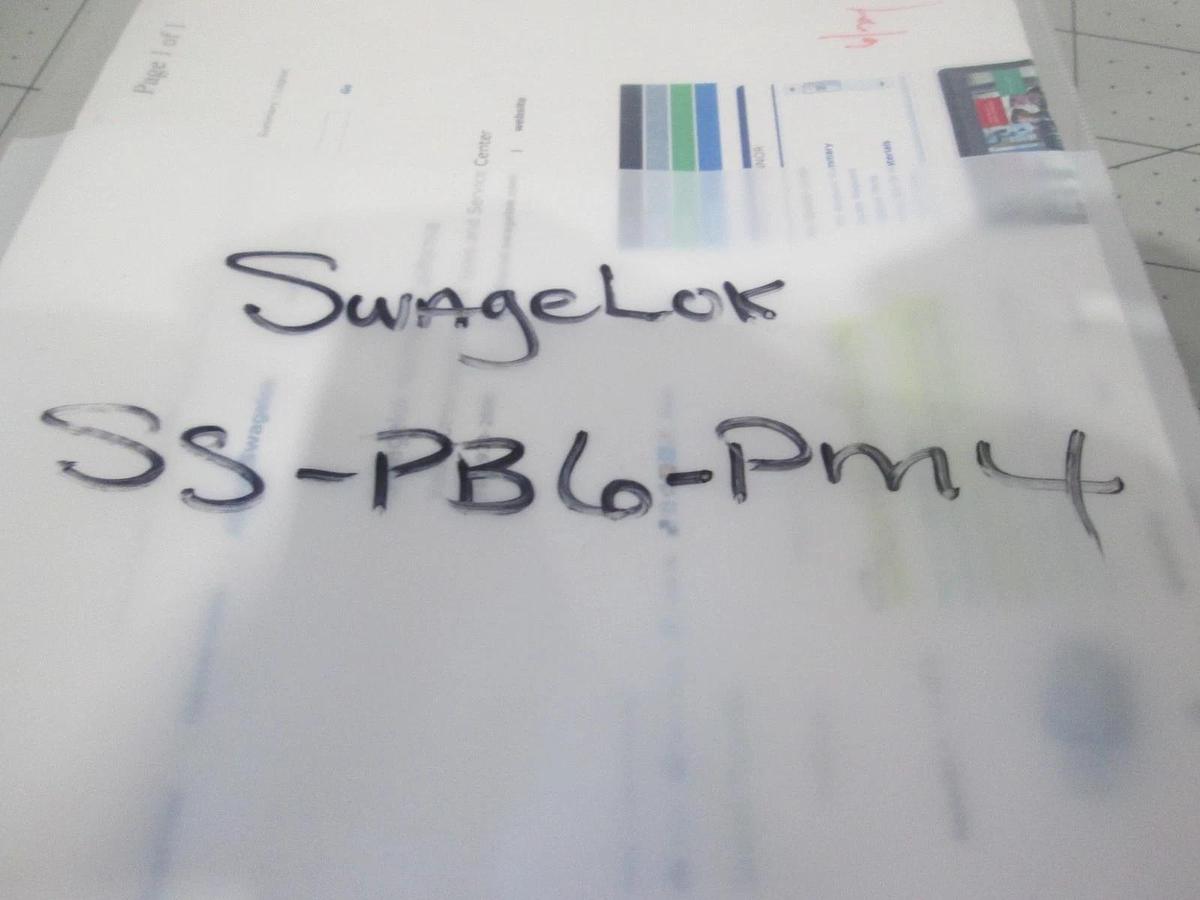 Swagelok, SS-PB6-PM4, Push-On Hose Connection, 1/4" SS Male NPT, New