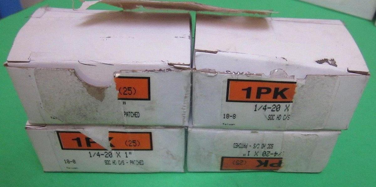 Lot of 93! Socket Head C/S Patched Screw, 18-8, 1/4-20x1"