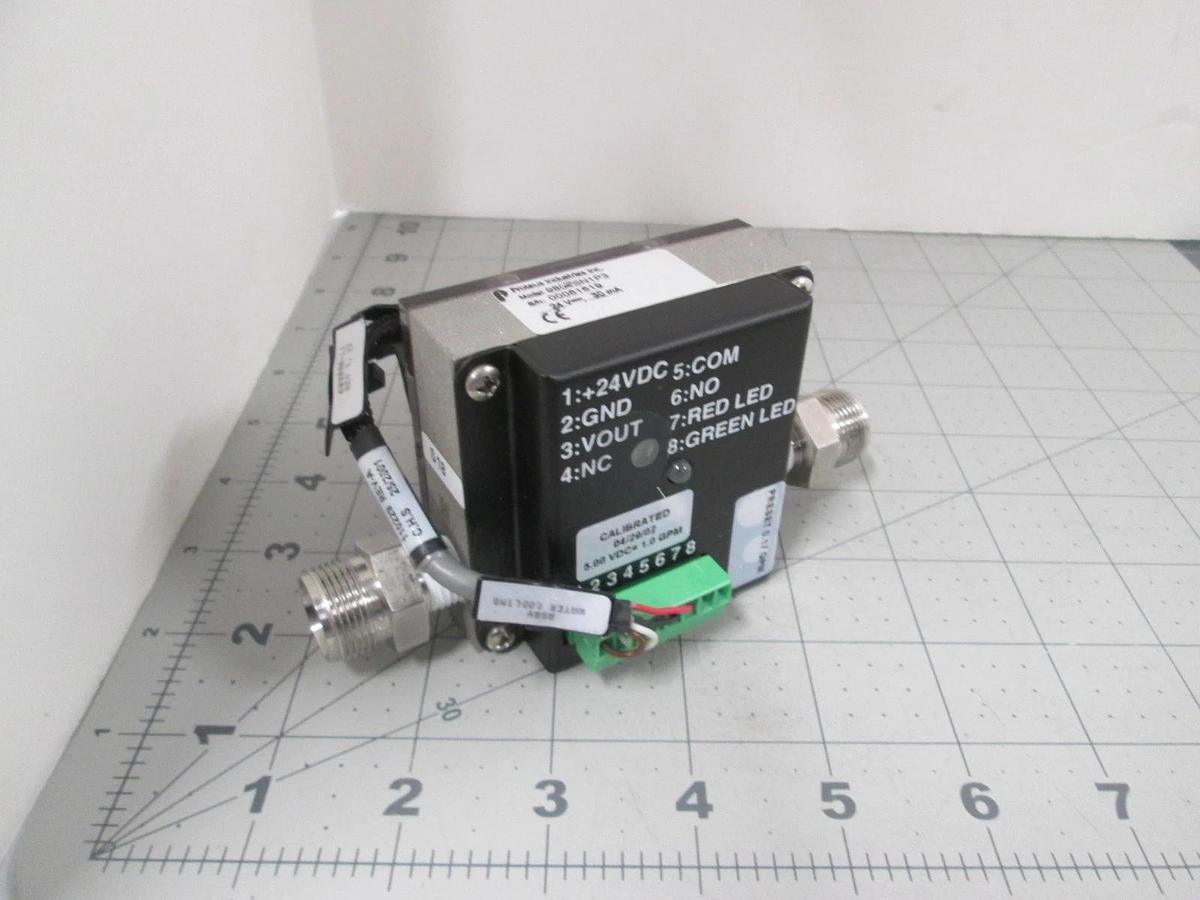 Used Proteus Industries, 9804SN1P3, Fluid Flow Switch, 24V, 30mA, Used