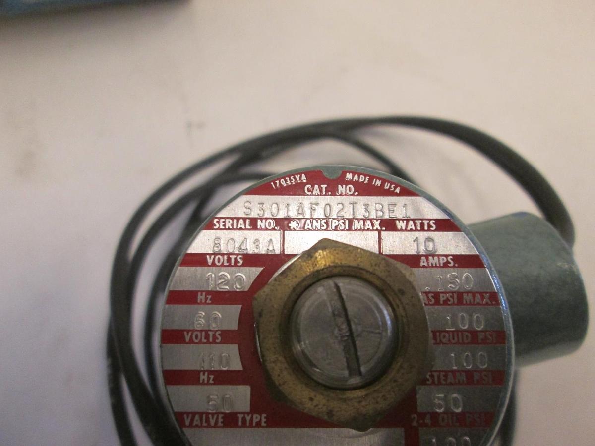 Used Asco, S301AF02T3BE1, Solenoid Valve, 10W, 150A, 60Hz, New