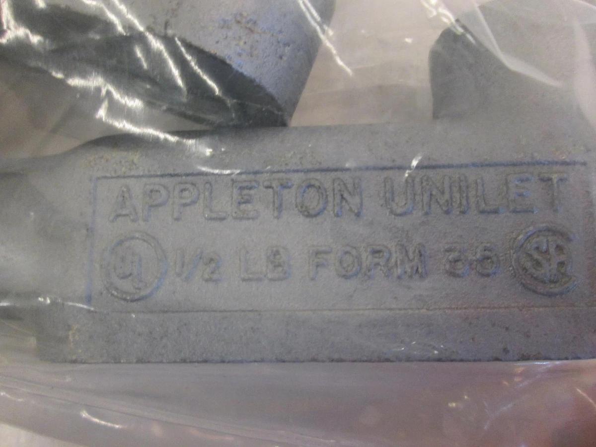 Used Appleton Unilet Conduit Body, 4 1/2", 1/2 LB Form, Used, Lot of 3