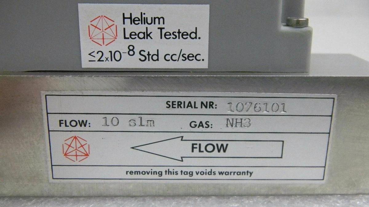 Used ASM AFC-261, Mass Flow Controller, Gas- NH3, Range- 10 SLM, 1/4" M I/O VCR, Used