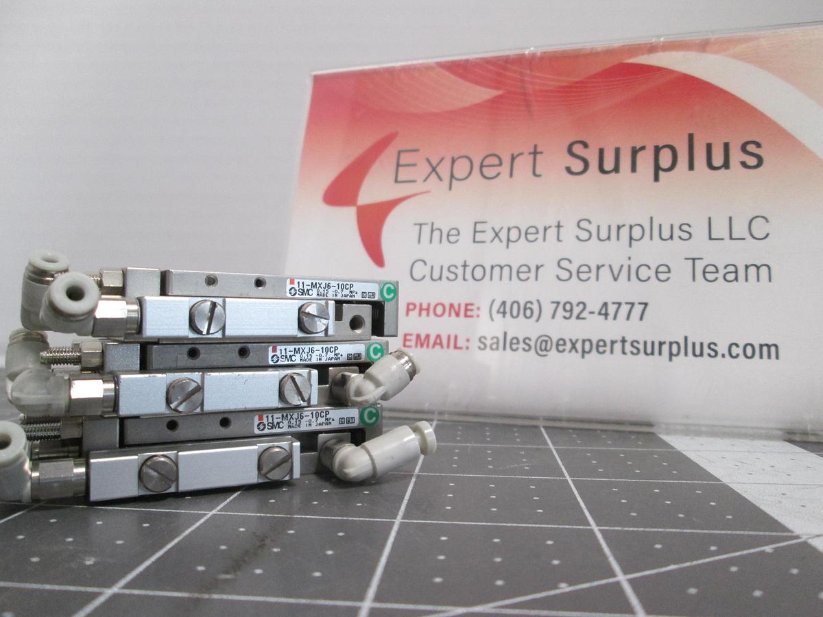 Used SMC 11-MXJ6-10CP Air Slide Table Lot of 3 Cleanroom Pneumatic Guided Actuator
