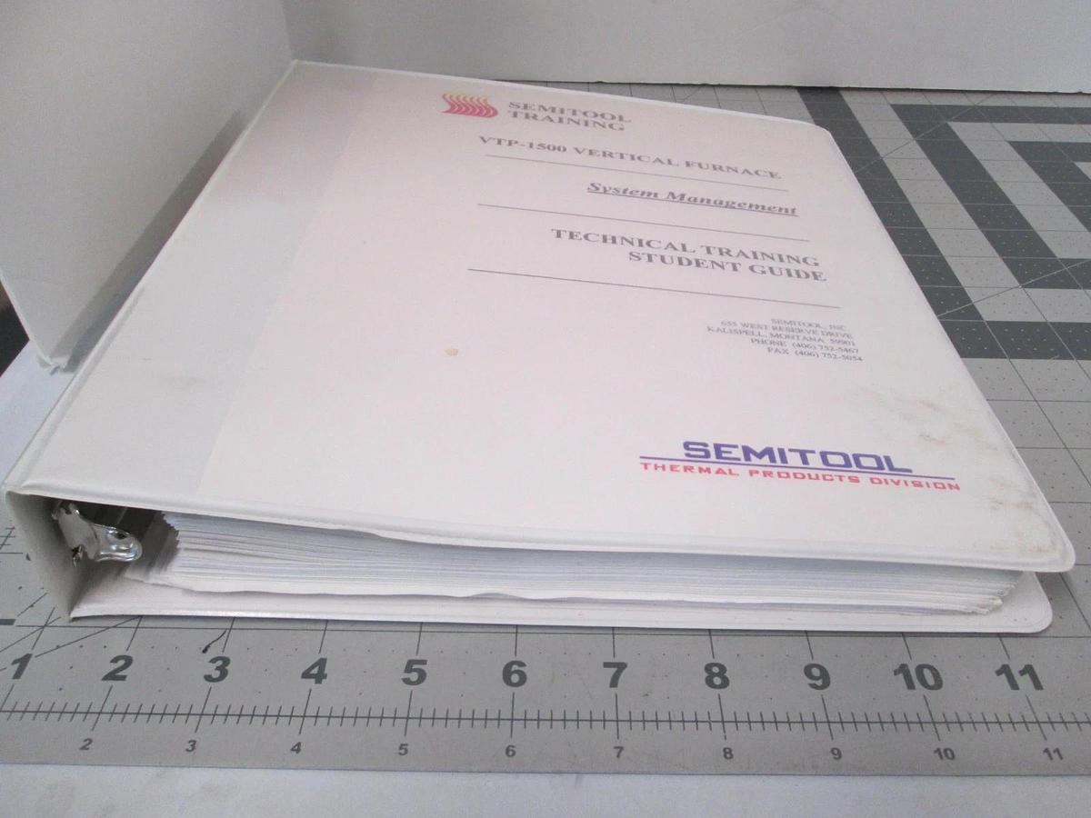 Used Semitool, VTP-1500, Vertical Furnace, System Management Student Guide, Used