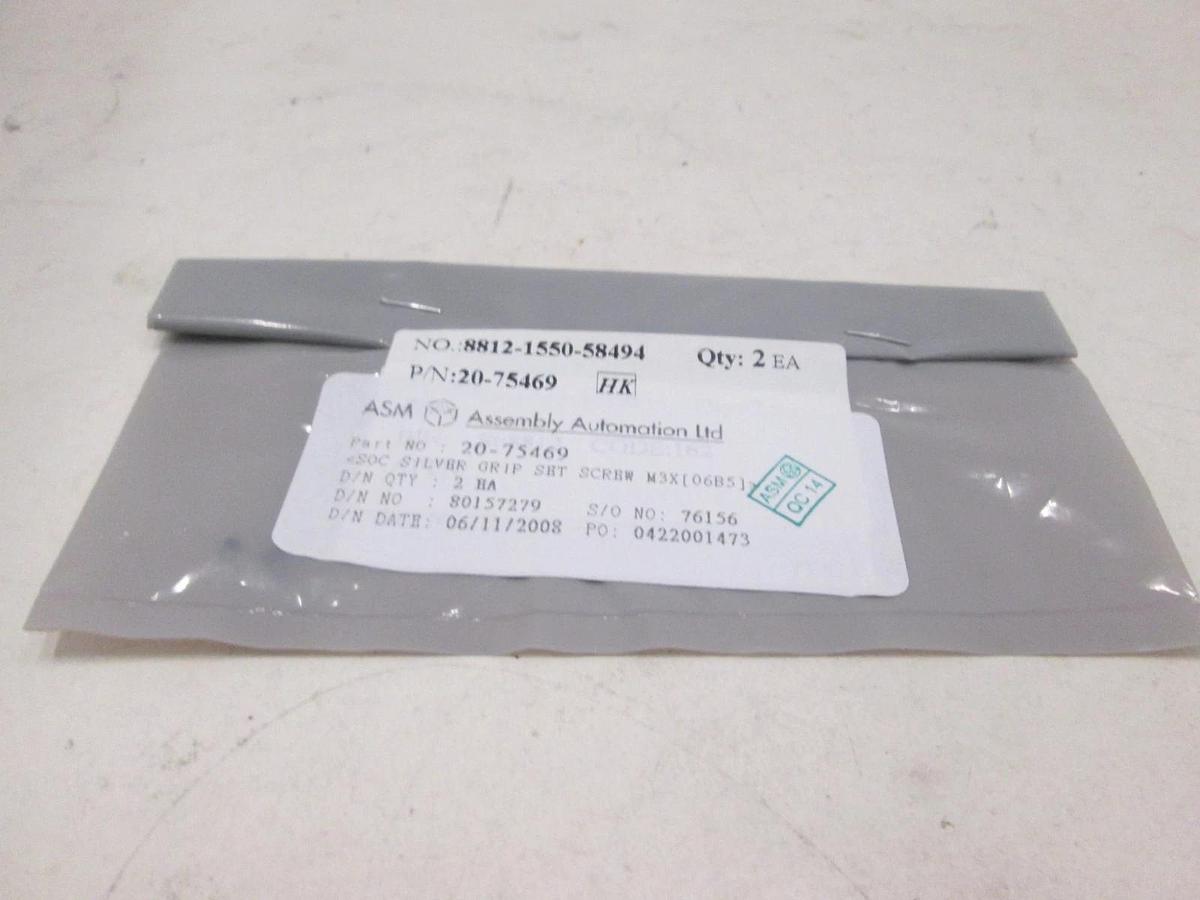 ASM, SOC Silver Grip Set Screw M3X, 20-75469, New, Lot of 2