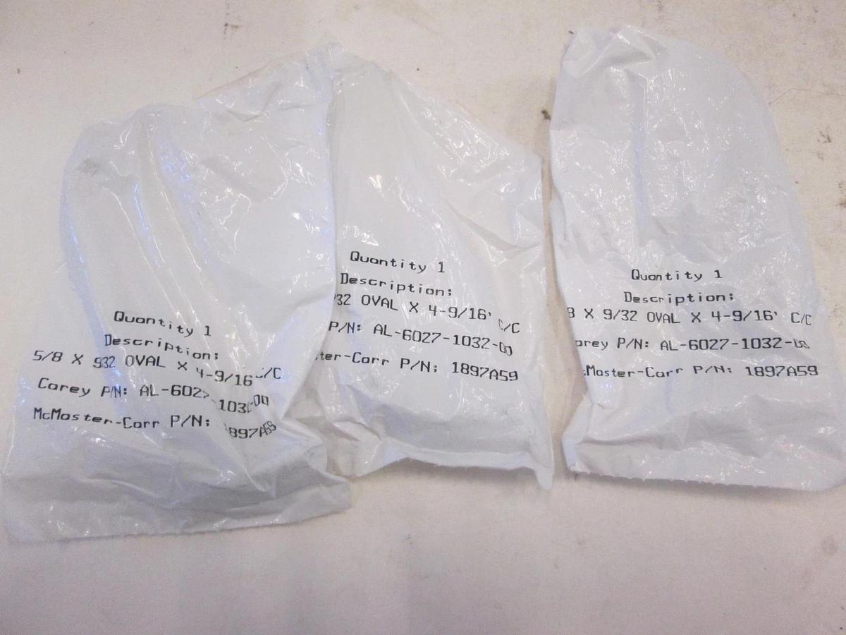 McMaster-Carr Aluminum Handle, 5/8" x 9/32" Oval x 4-9/16', New, Lot of 3