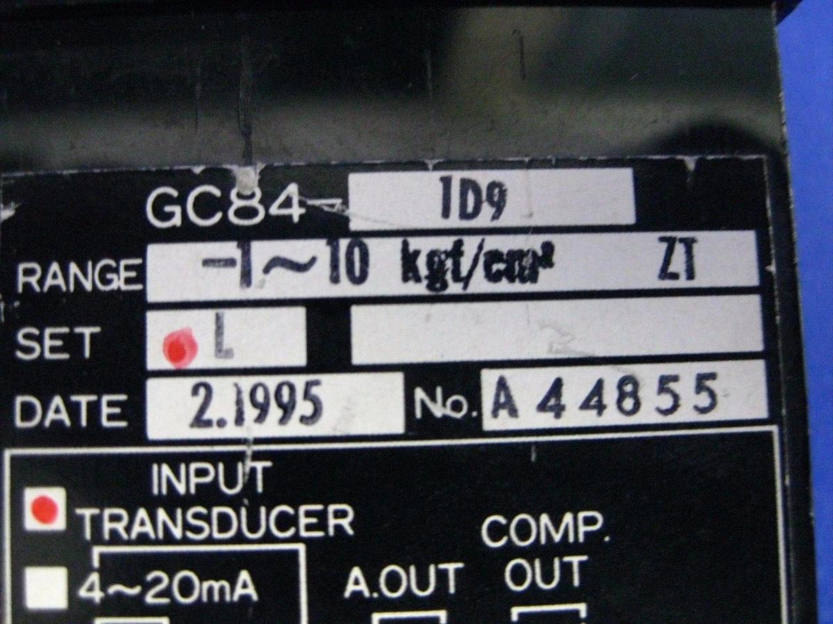 Used Nagano Keiki GC84-1D9 Digital Indicator, -1 to 10 kgf/cm2, Lot of 2, Used