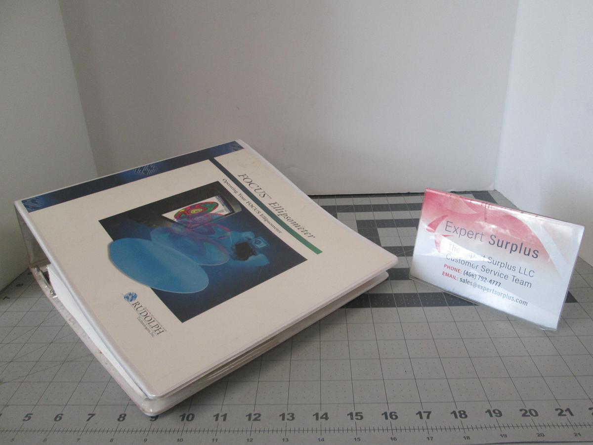 Used Rudolph Research, Focus Ellipsometer, User's Guide, Used