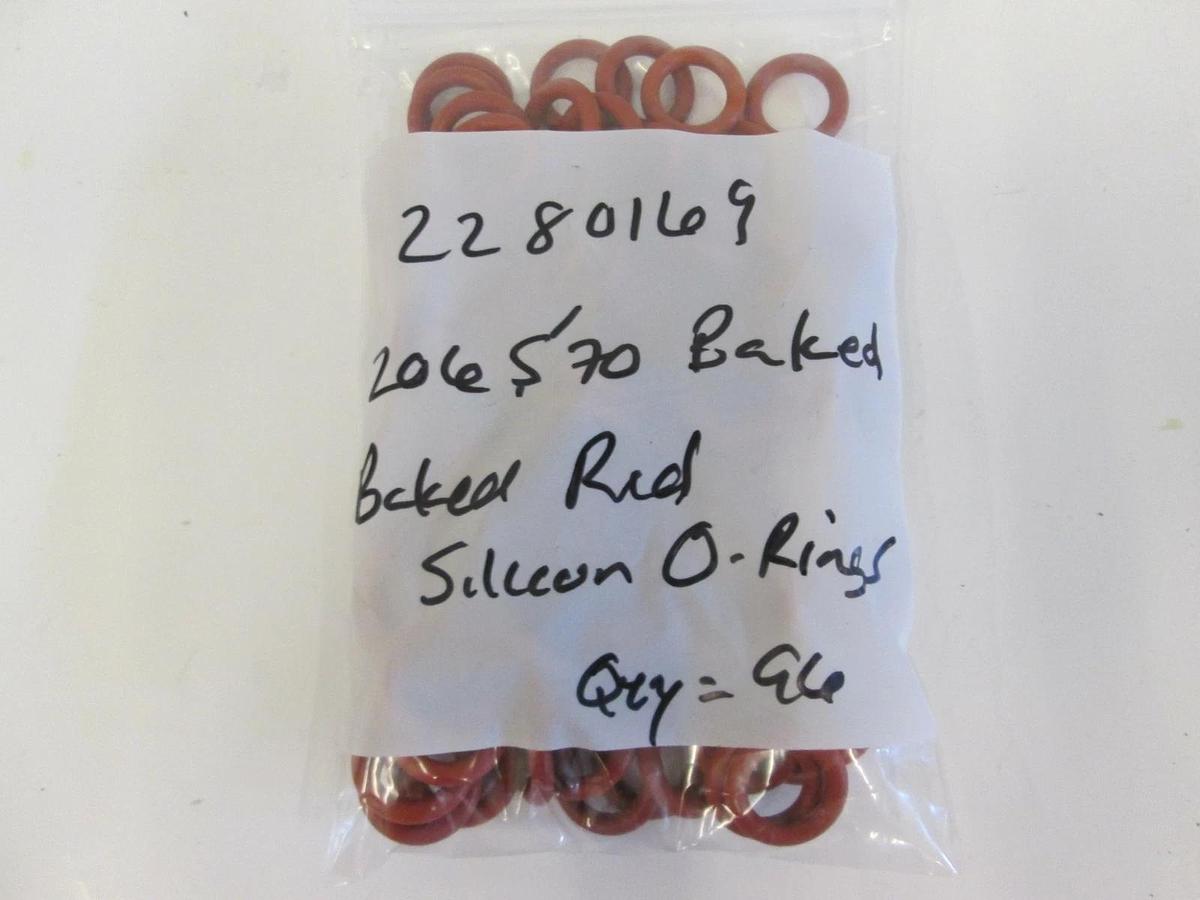 Used Pacific Rubber, 2280169, Silicone Baked Red 206S70, O-Ring Lot of 96