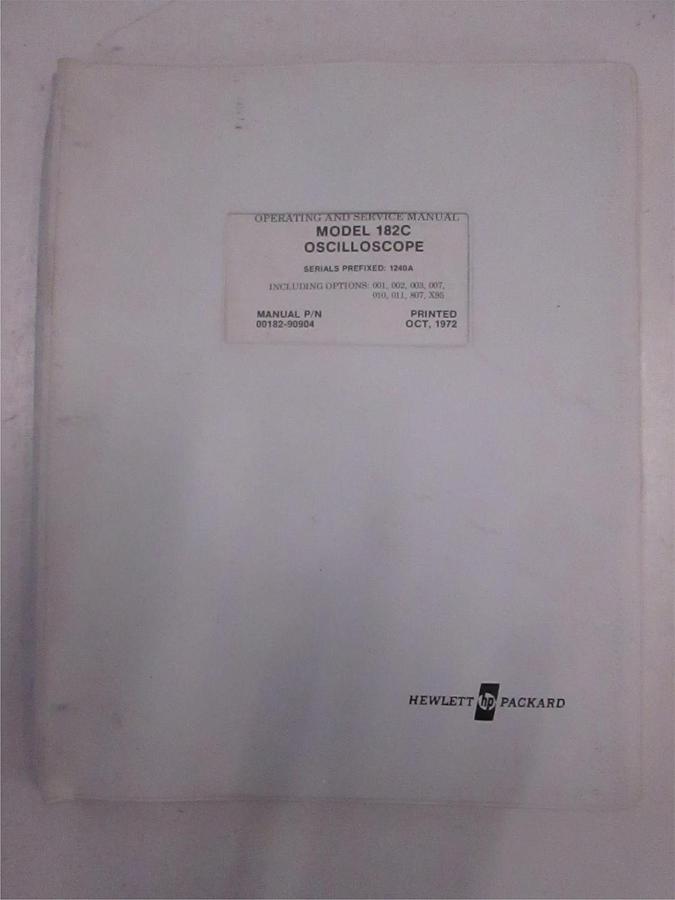 Used HP 182C Oscilloscope Operating and Service Manual, Used