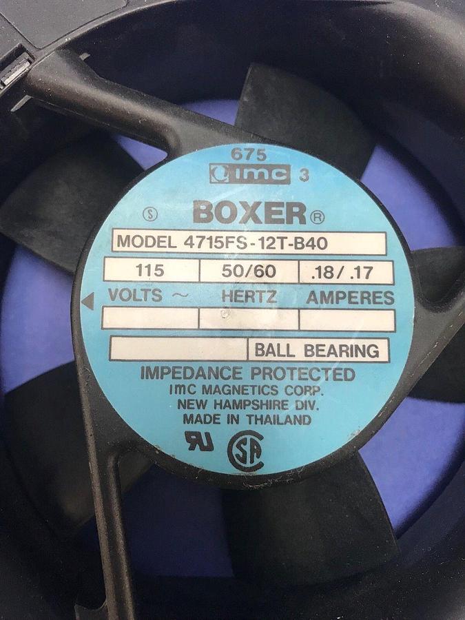 Used IMC BOXER Model 4715FS-12T-B40 Cooling Fan, 115V, Used