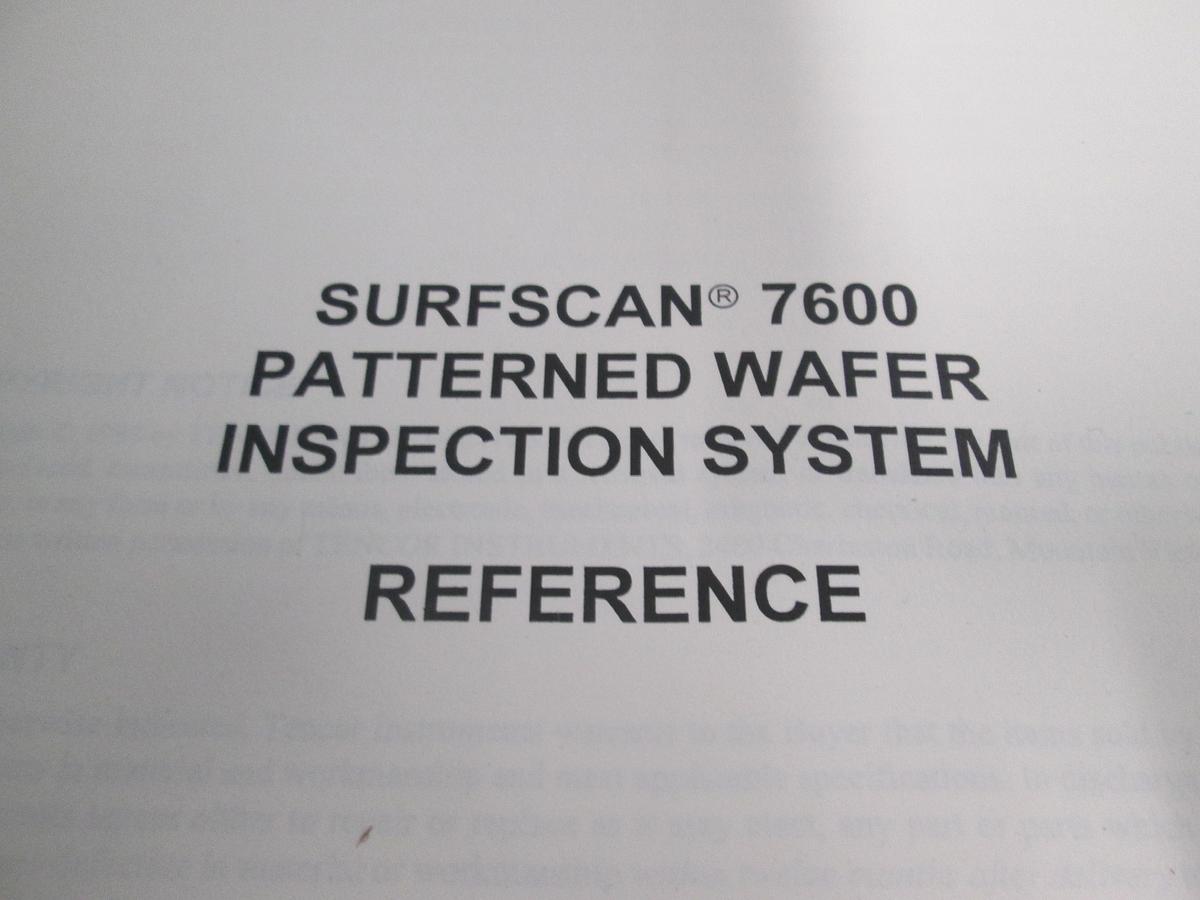 Used Tencore, Surfscan 7600, Patterned Wafer Inspection System, Reference Manual, Used