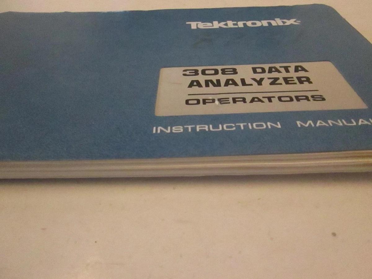 Used Tektronix 308 Data Analyzer Operators Instruction Manual, Used