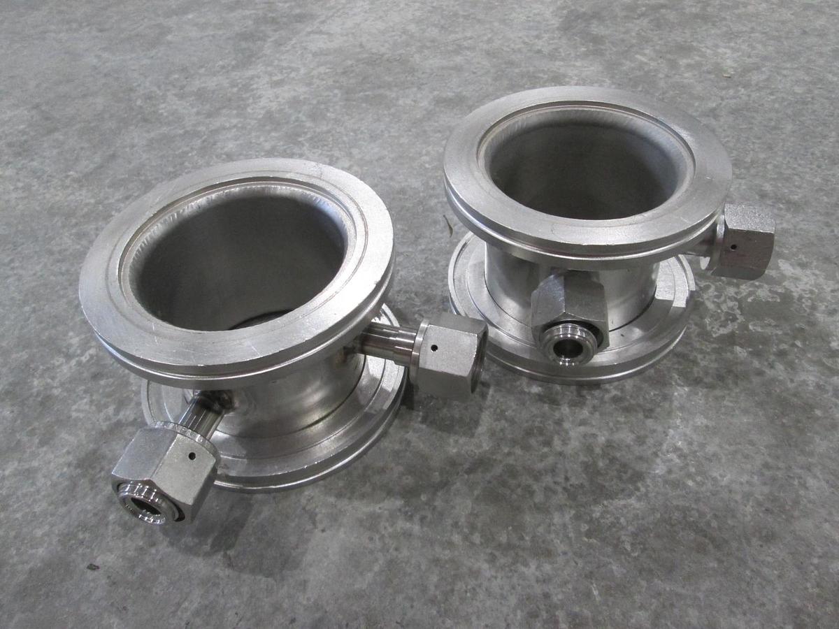 Used 3" Stainless Steel Adapter w/ Two 1/2" FVCR Fittings, Used, Lot of 2