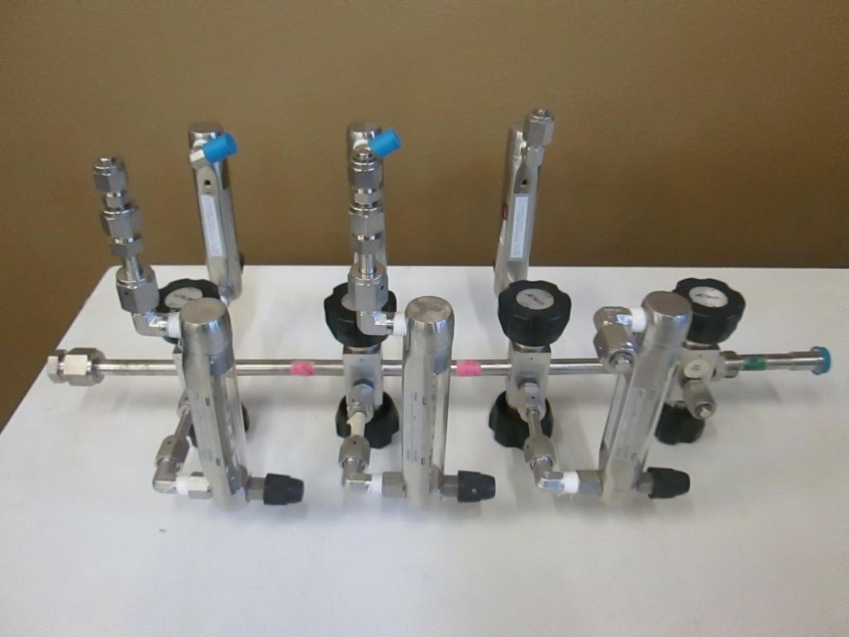 Used Gas System Assy, w/ 6 Gas Meters, 24D143SSXX2, 4 Diaphragm Valve AP3600SM, Used