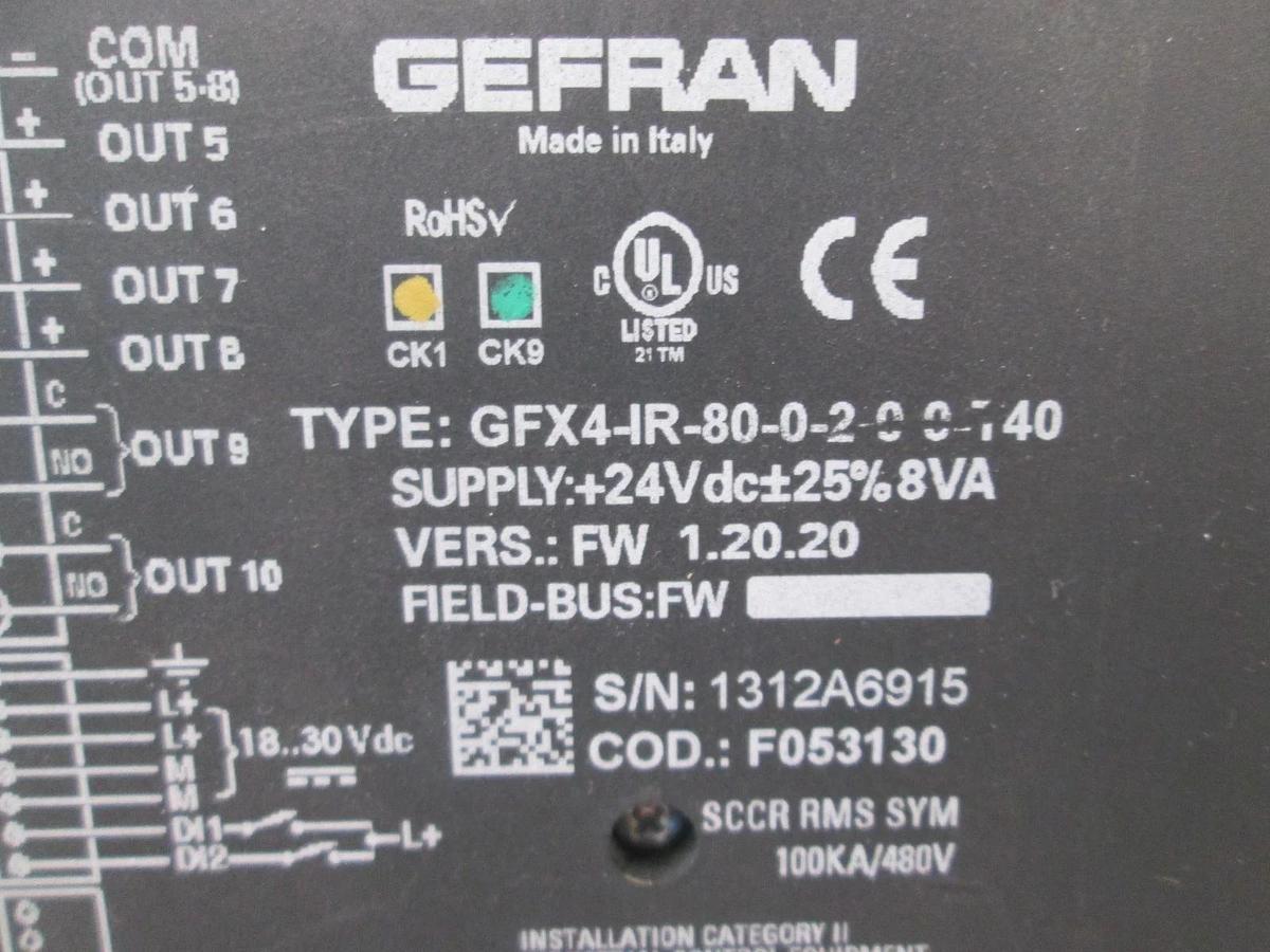 Used GEFRAN, GFX-IR-80--0-2-0-0-740, Infrared Power Controller, Used