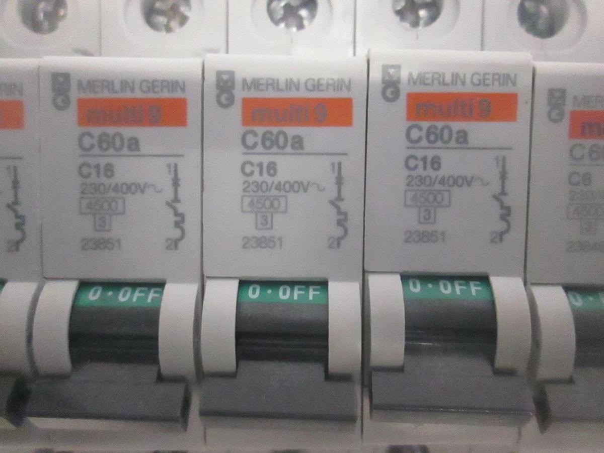 Used Merlin Gerin, C60A, Circuit Breaker, Used, Lot of 7