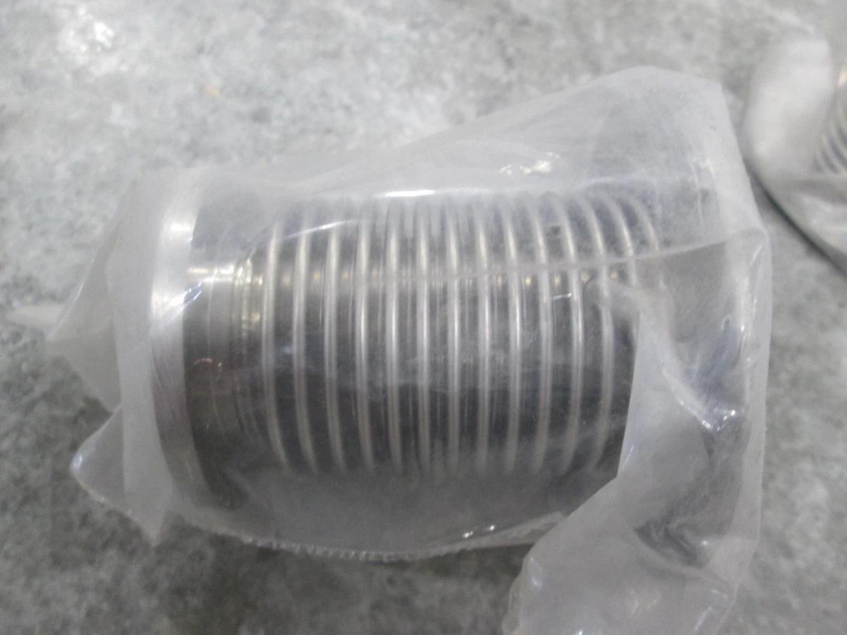 Used Stainless Steel Bellows Vacuum Pipe/Hose, 3"L, 76MM Flange, Used, Lot of 2
