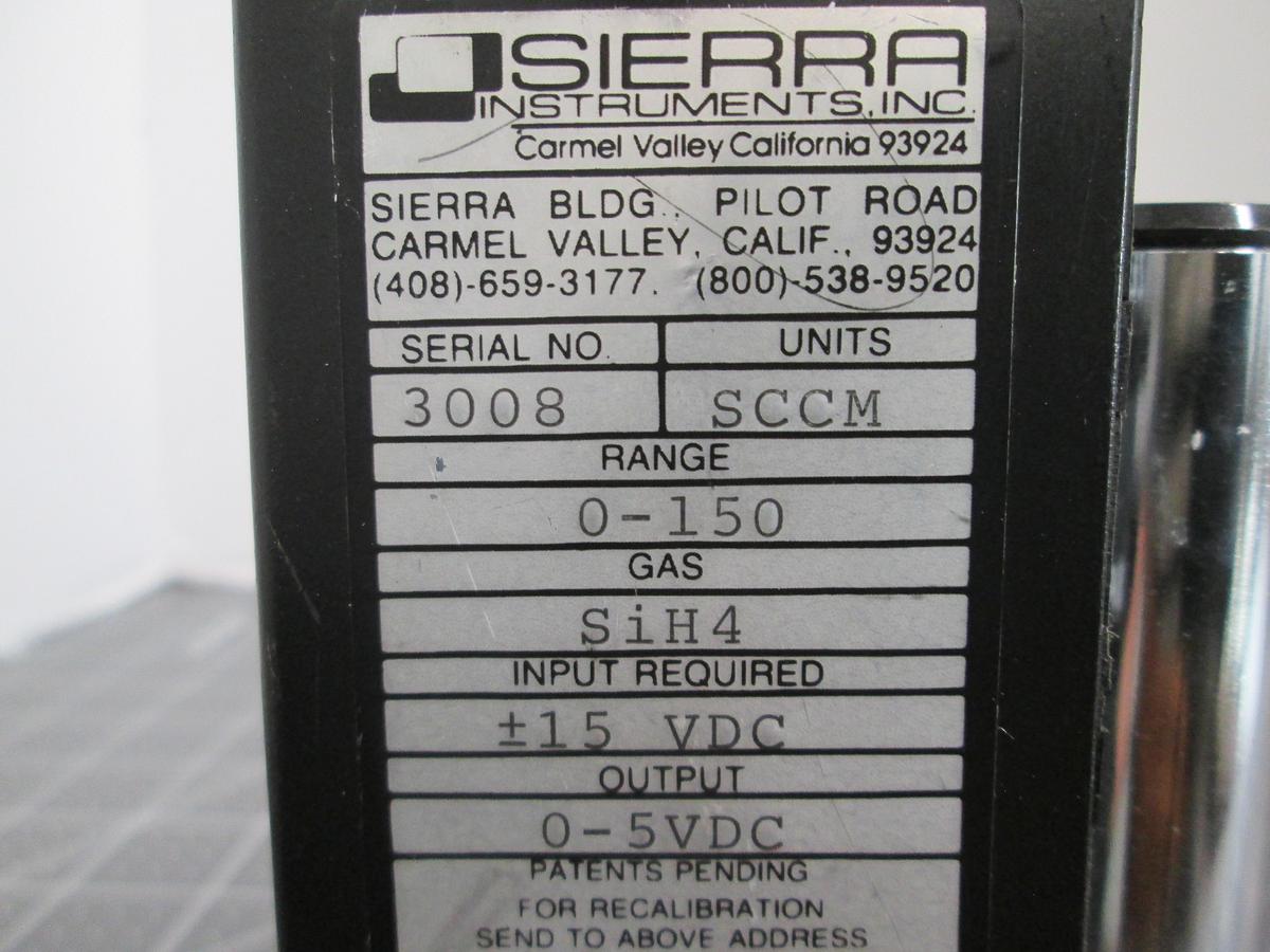 Used Sierra Instruments, Sidetrak Mass Flow Controller 150 SCCM SiH4 Silane