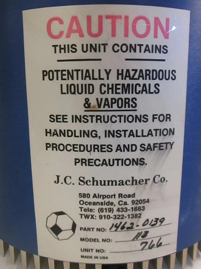 Used J.C. Schumacher STC-115 Bubbler Model 113, 1462-0139