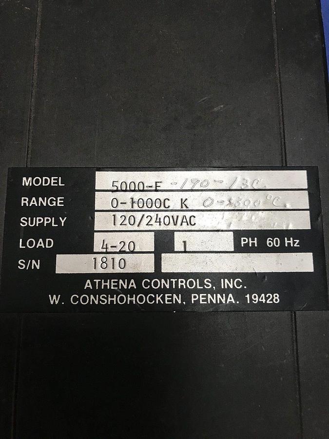 Used Athena Controls 5000-TT-190-13C Temperature Controller, Used