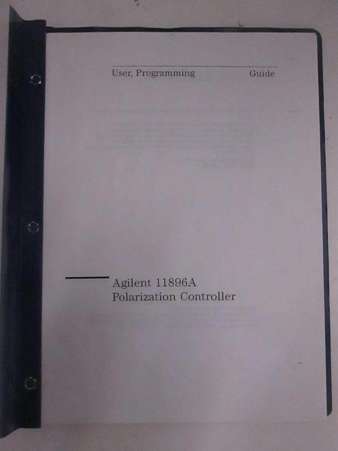 Used Agilent 11896A Polarization Controller Programming User's Guide, Used