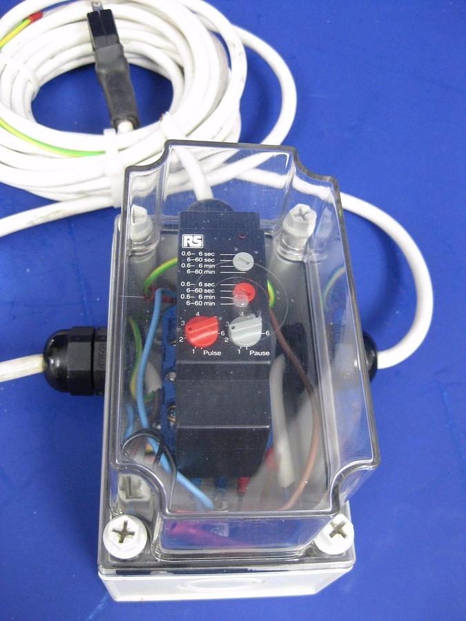 Used RS Brodersen 329-216 Time Delay Relay w/ Base and Transparent Junction Box