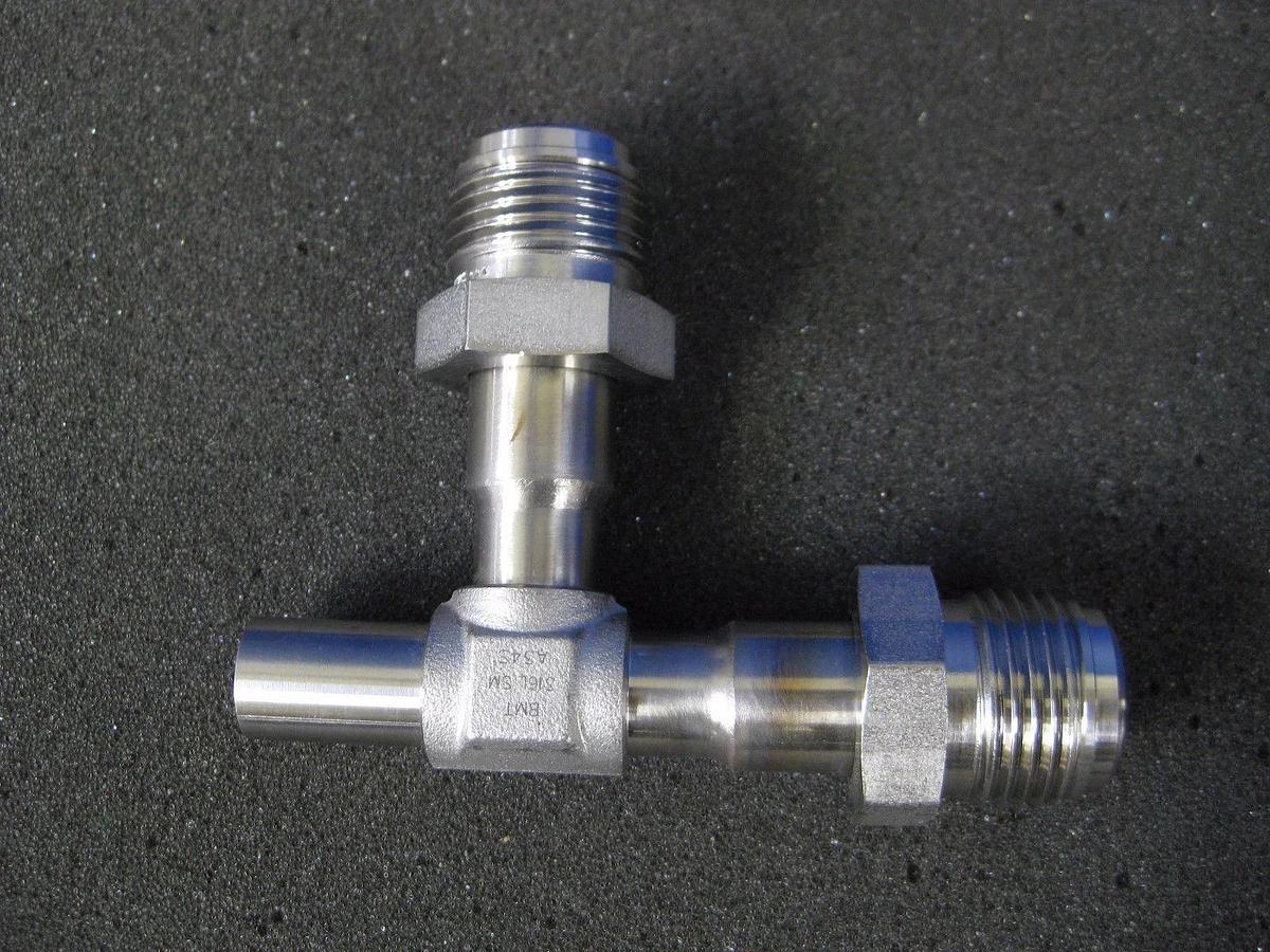 Used Swagelok TEE Assy, 1/2" MVCR x 1/2" MVCR x 1/2" Tube Buttweld, Lot of 2