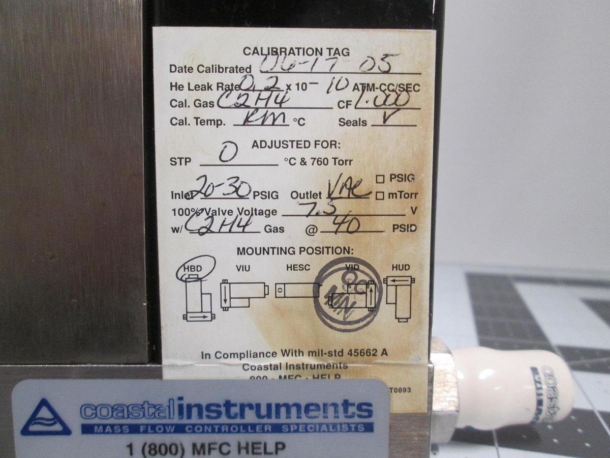 Coastal Instruments, UFC-1100A DD MFC 120 SCCM SiH4 Silane NEW in Box