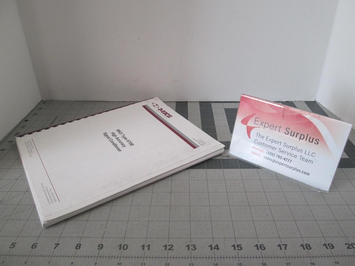 Used MKS, Type 670B, High Accuracy Signal Conditioner, Instruction Manual, Used