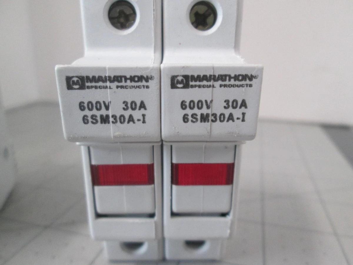 Marathon, 6SM30A-I, Midget Fuse Holder, 600V, Used, Lot of 4