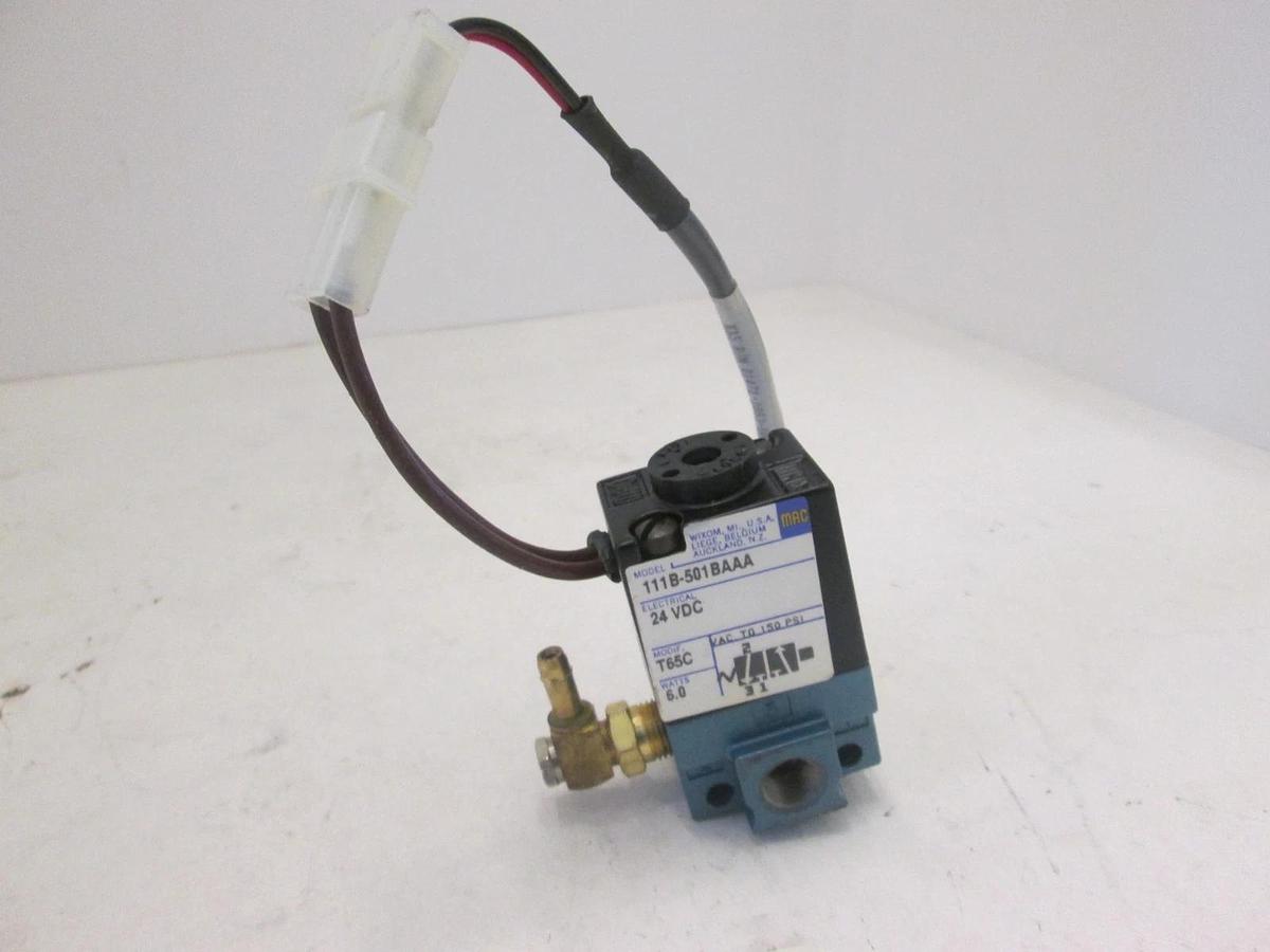 Used MAC, 111B-501BAAA, Solenoid Valve, 24 VDC, 6W, Used