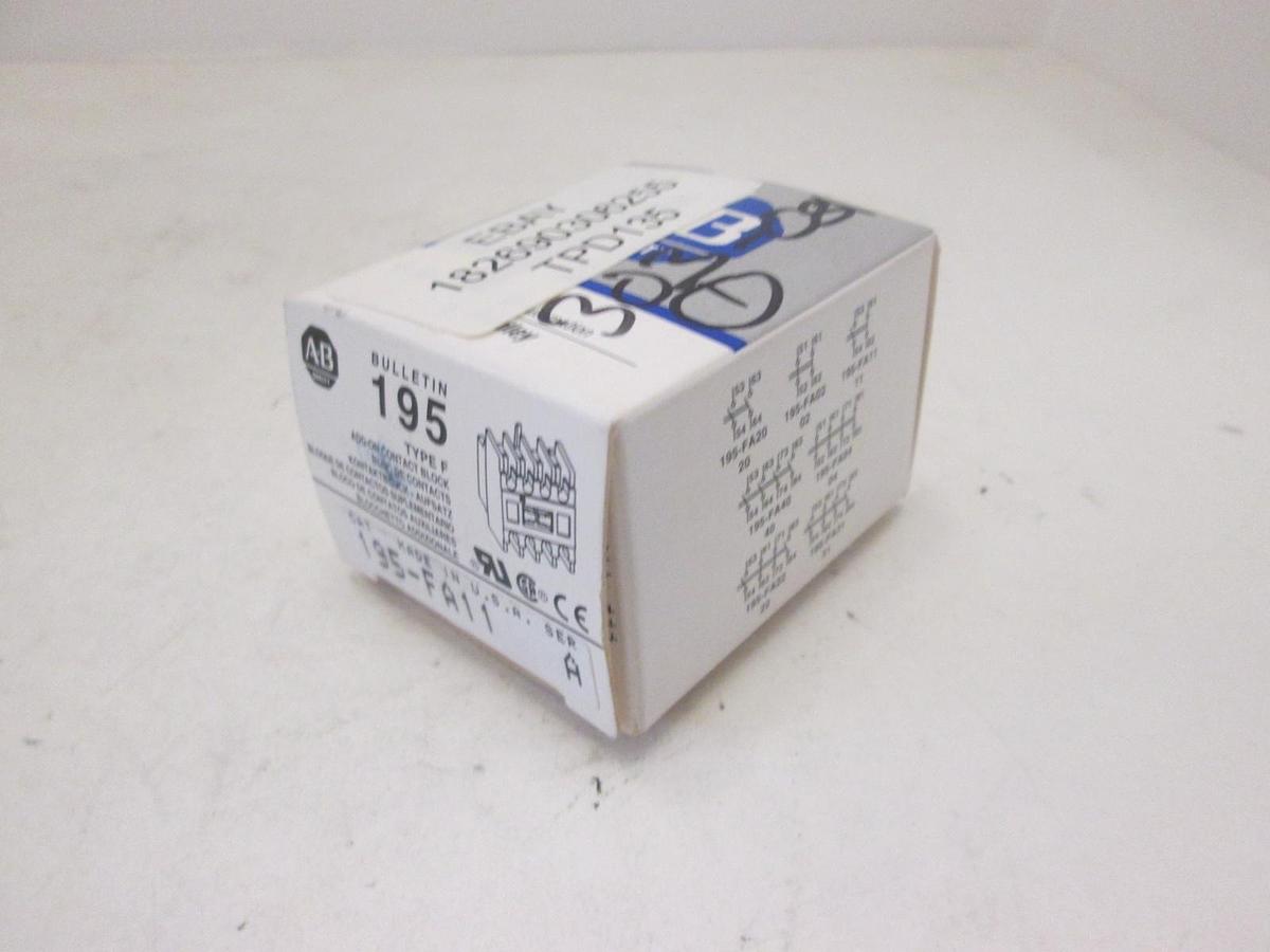 Allen Bradley, 195-FA11, AUXILLARY CONTACTOR, 40AMP, New