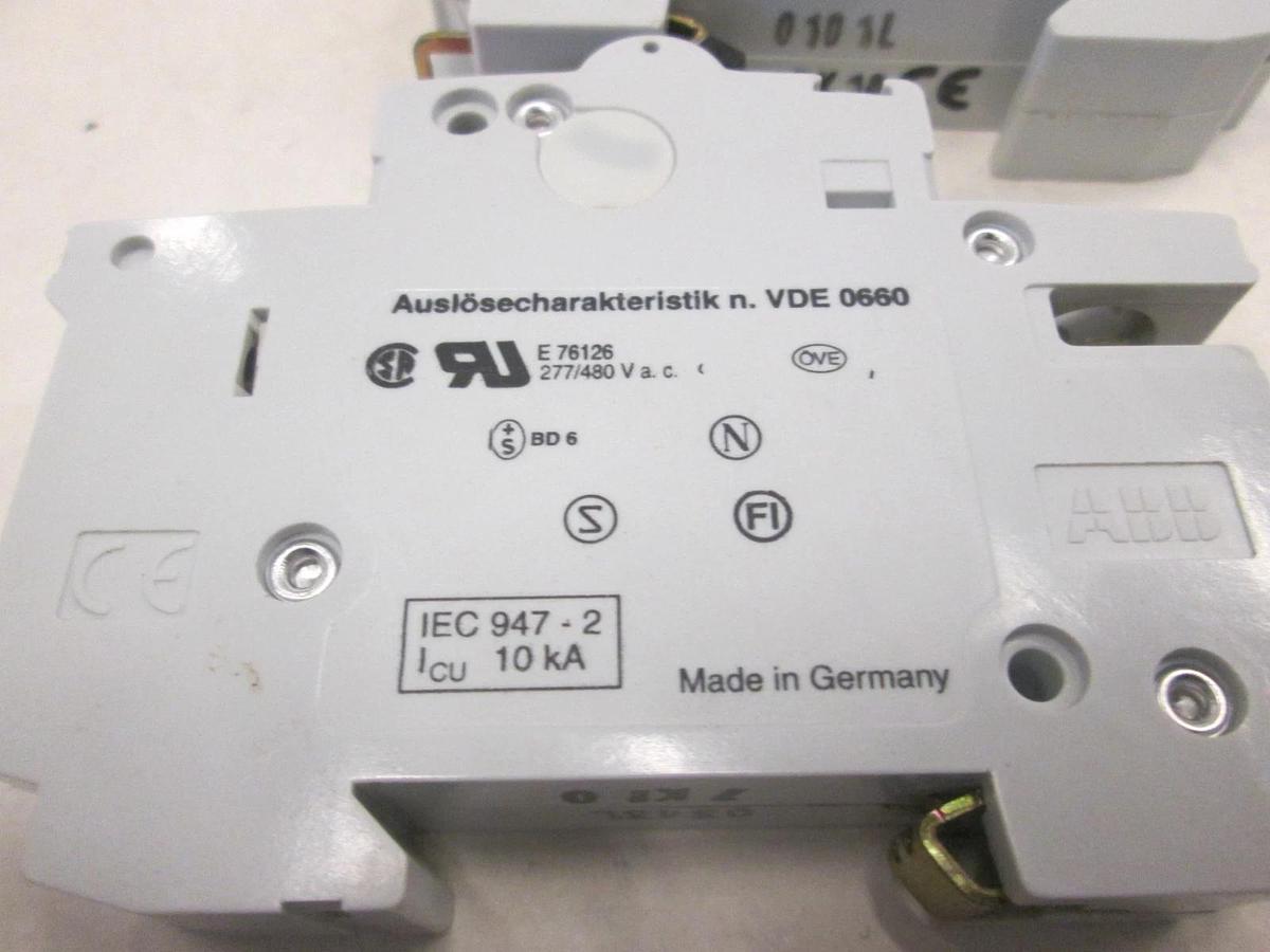 Used ABB, K 10 A, Single Pole Circuit Breaker, S271, Used, Lot of 2