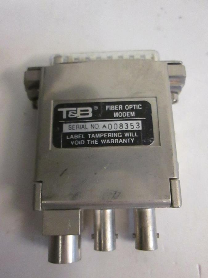 Used T&B DCE Compatible Female RS-232-C Fiber Optic Modem, New