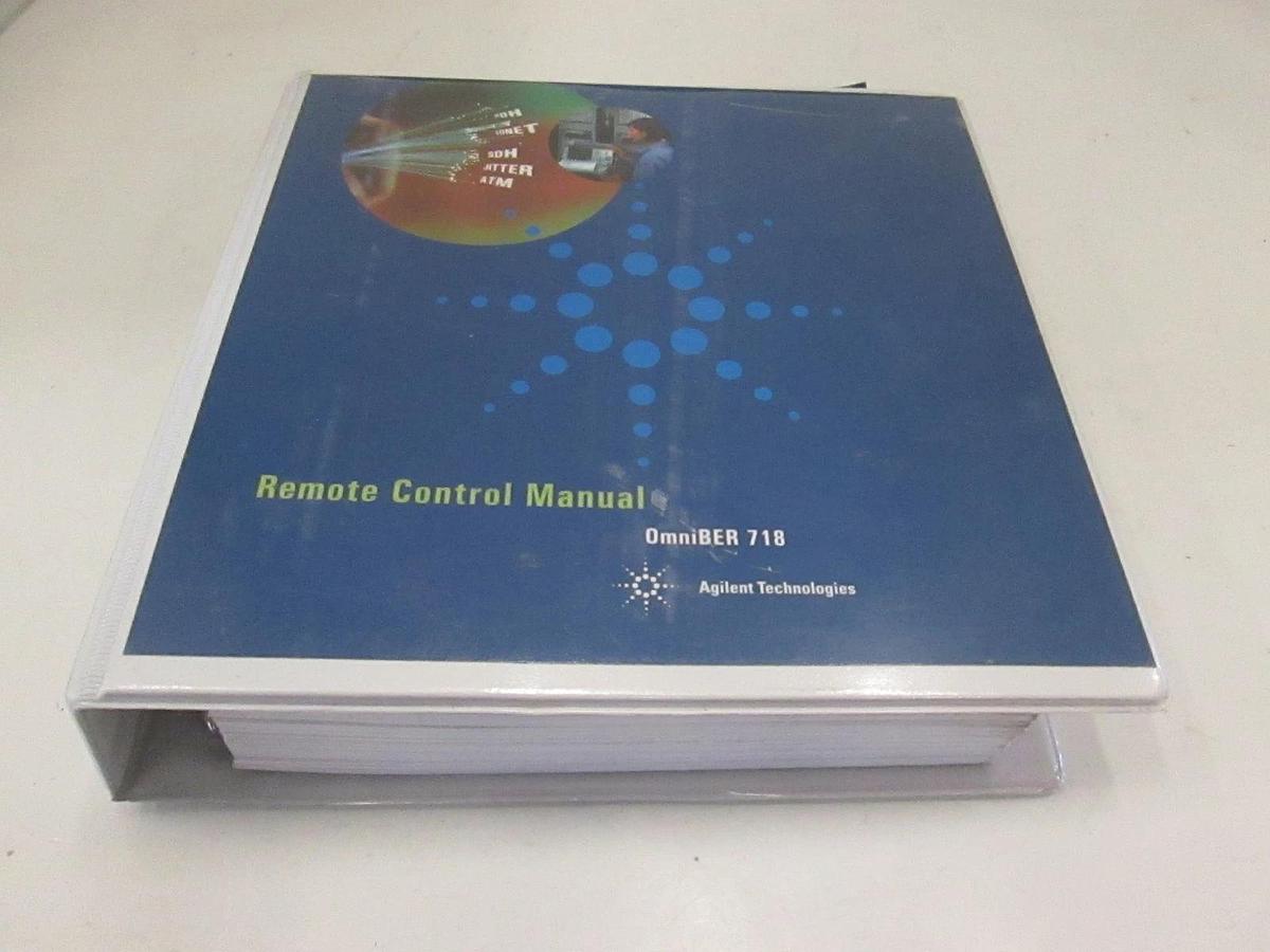 Used Agilent Technologies, OmniBER 718 Remote Control Manual, Used