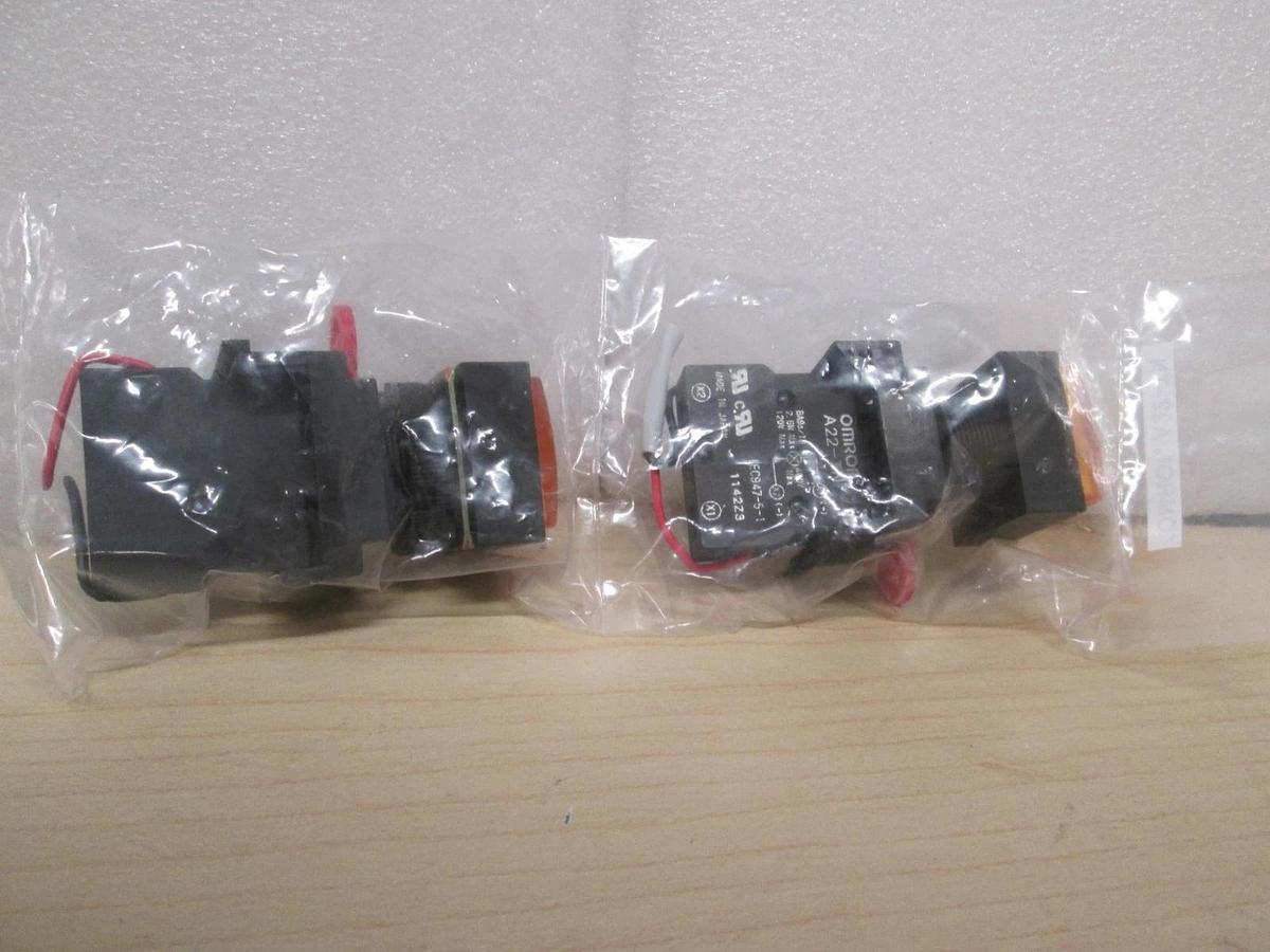Used Omron A22-TN w/ Push Button lot of 2 , used