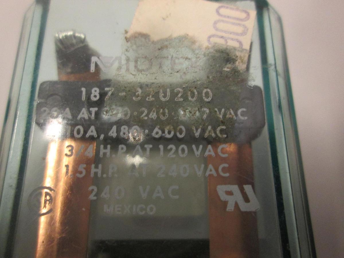 Used Midtex, 187-32U2D0, 20A, 240 VAC Relay, Used