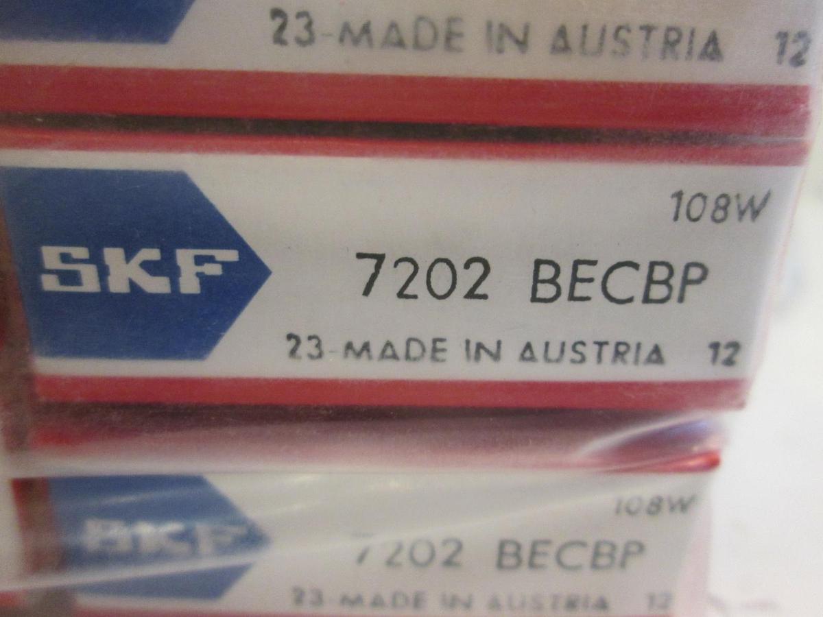 Used SKF 7202 BECBP Ball Bearings, New, Lot of 6