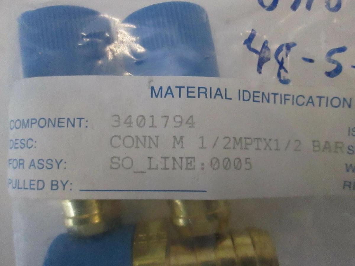 AMAT Connector Male 1/2MPT x 1/2 Bar, New, Lot of 3