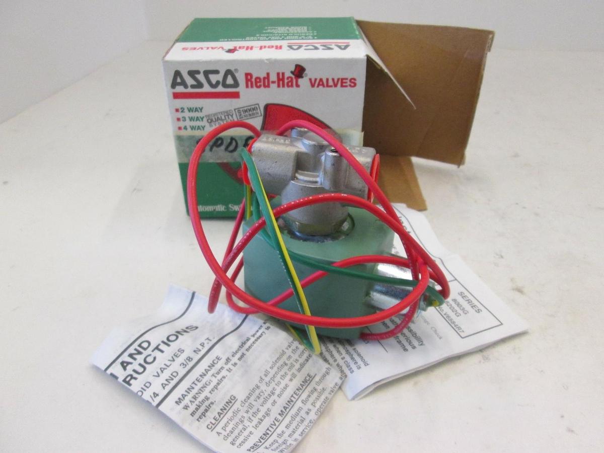 Asco Red Hat, Solenoid Valve 3/8" Pipe, 10.1 W, 8263G320, New