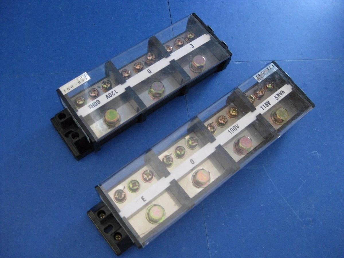 Used Kyoritsukeiki CKT-100 Terminal Block Strip 660V 100A 3 Pole & 4 Pole - LOT of 2