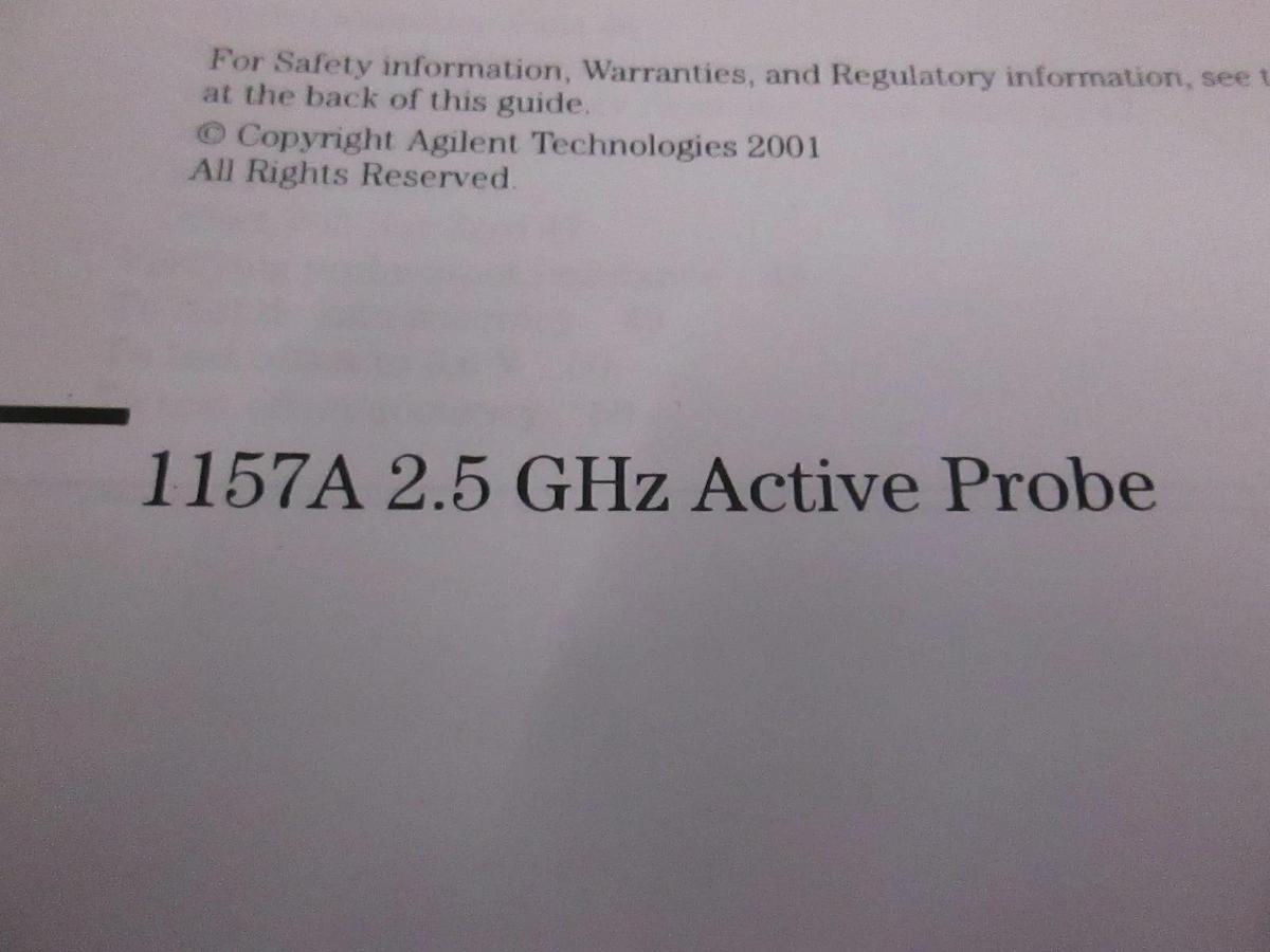 Used Agilent 1157A 2.5GHz Active Probe User's Guide, Used