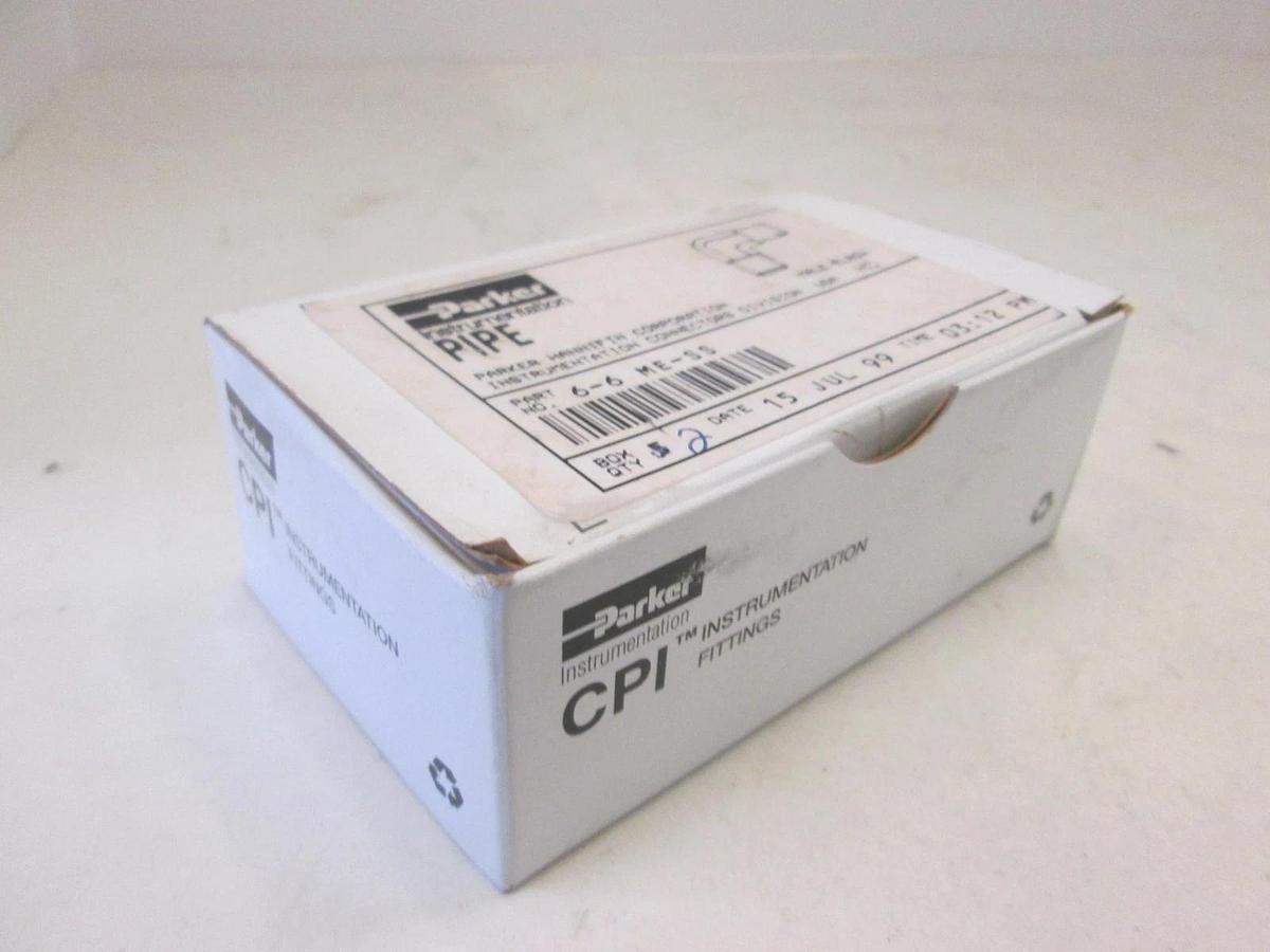 Parker, 6-6 ME-SS, Male Elbow Pipe Fitting, Box of 5, New