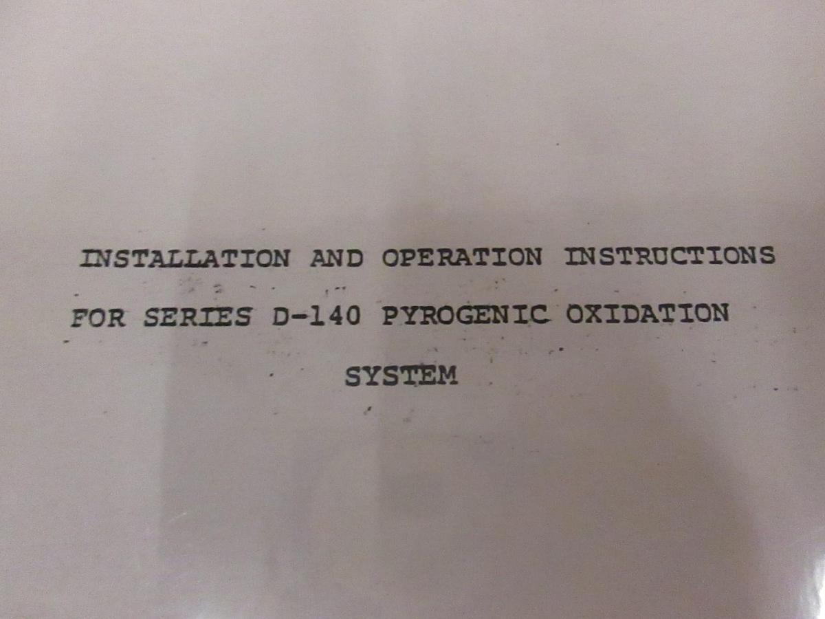 Used CorsoGray D-140 Pyrogenic Oxidation System Instal and Operation Instruction Used
