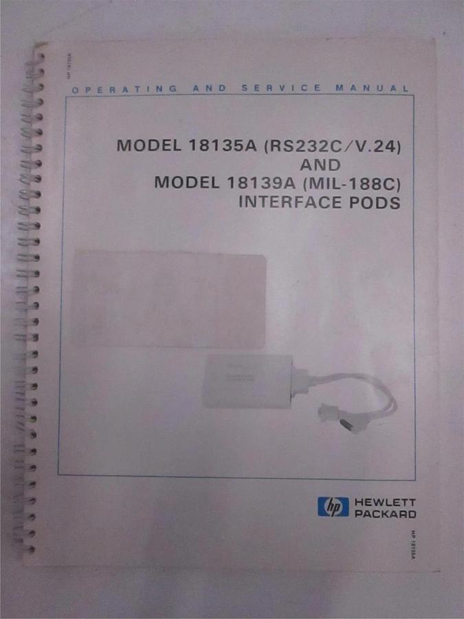 Used HP 18135A and 18139A Interface Pods Operator and Service Manual, Used